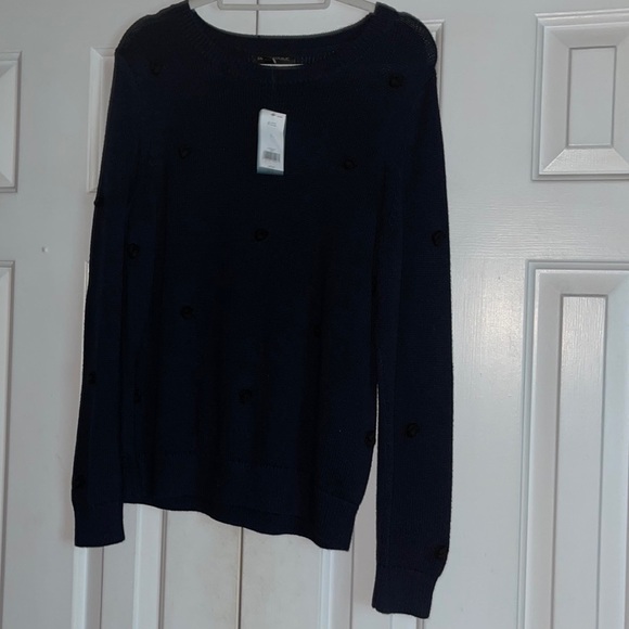 NWT Banana Republic Bobble Crewneck Sweater knotted SZ L cotton blend - Picture 7 of 9